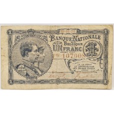 BELGIUM 1920 . ONE 1 FRANC BANKNOTE